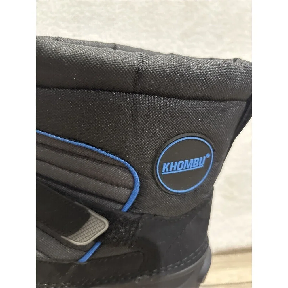 Khombu Men's Size 5M Black/Blue Peter Winter Snow Boots Waterproof NWT